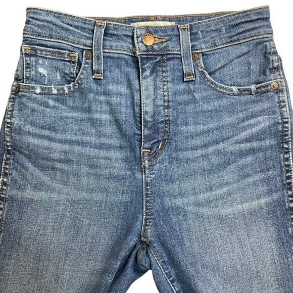 MADEWELL Distressed Curvy High-Rise Raw Hem Skinny Jeans - Size 25 - Picture 6 of 15